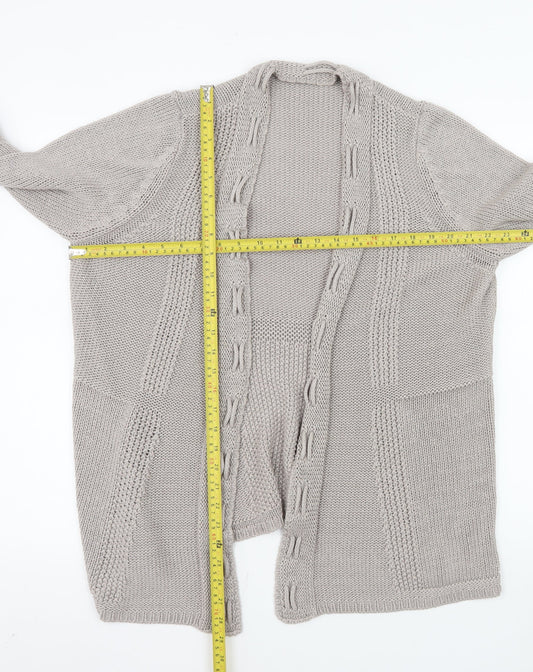 Marks and Spencer Women Beige Size 20 Chunky Knit Open Cardigan