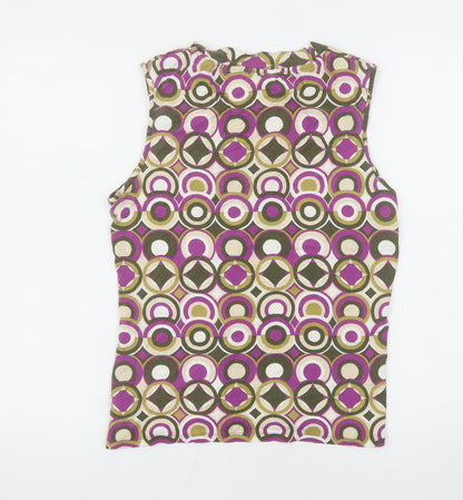 Next Women’s Multicoloured Geo Print Sleeveless Wrap Blouse UK 16