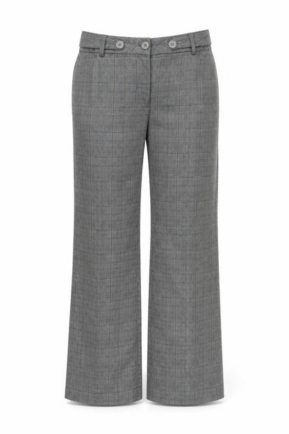 Red Herring Women's Grey Check Straight Leg Trousers Size 12