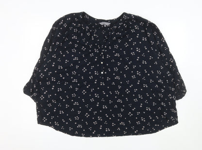 Principles Women Blue Star Print V-Neck 3/4 Sleeve Blouse Size 20