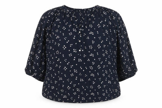 Principles Women Blue Star Print V-Neck 3/4 Sleeve Blouse Size 20