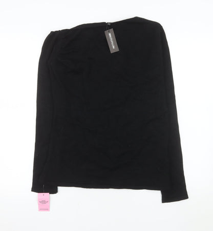PRETTYLITTLETHING Women Black Long Sleeve Basic Jersey Top L