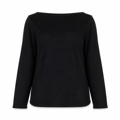 PRETTYLITTLETHING Women Black Long Sleeve Basic Jersey Top L