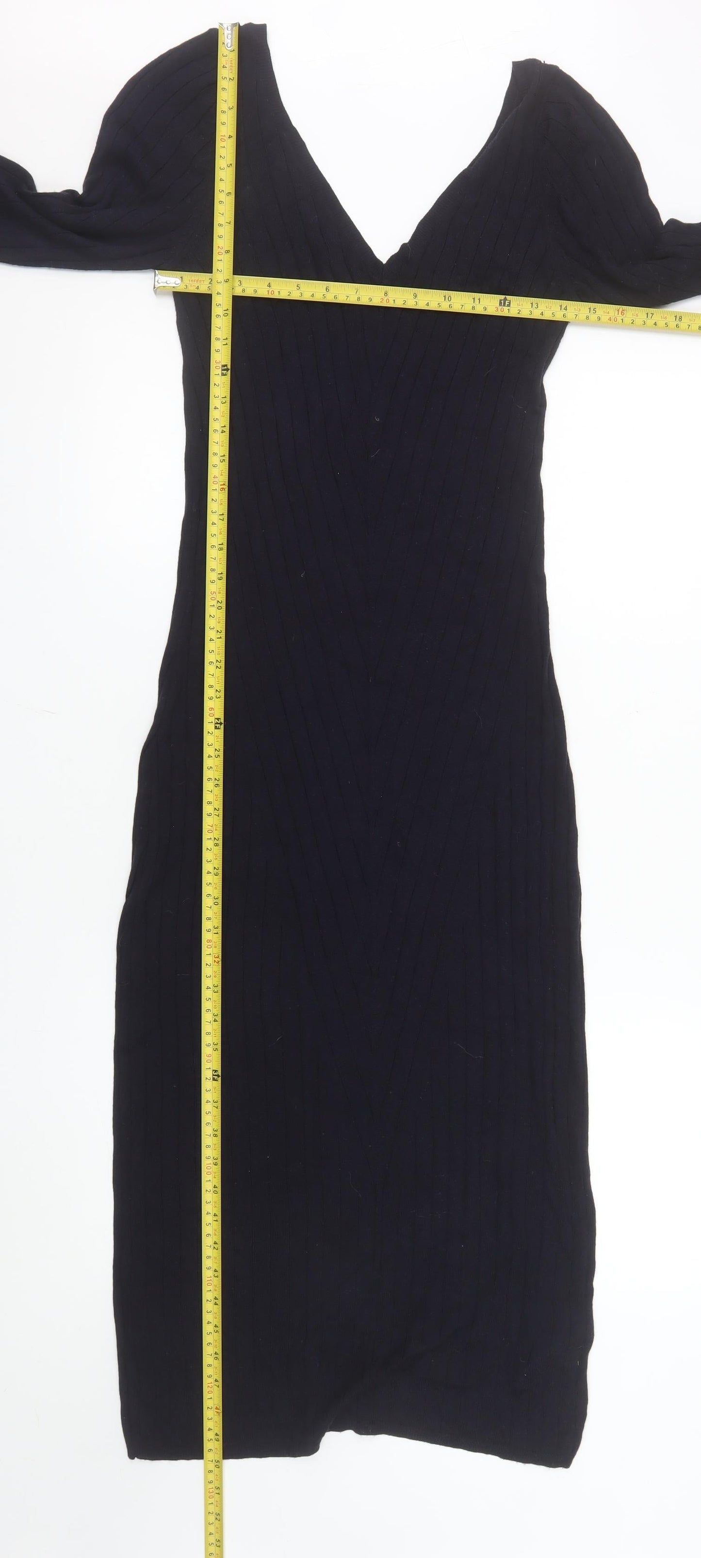 Topshop Maternity Black Bodycon Knit Dress Women's Size 12