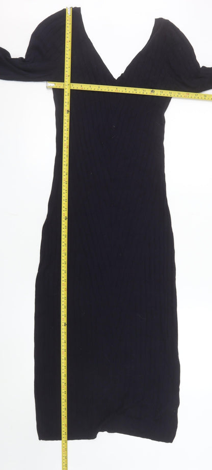 Topshop Maternity Black Bodycon Knit Dress Women's Size 12