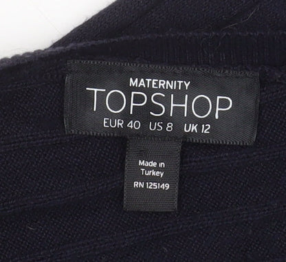 Topshop Maternity Black Bodycon Knit Dress Women's Size 12