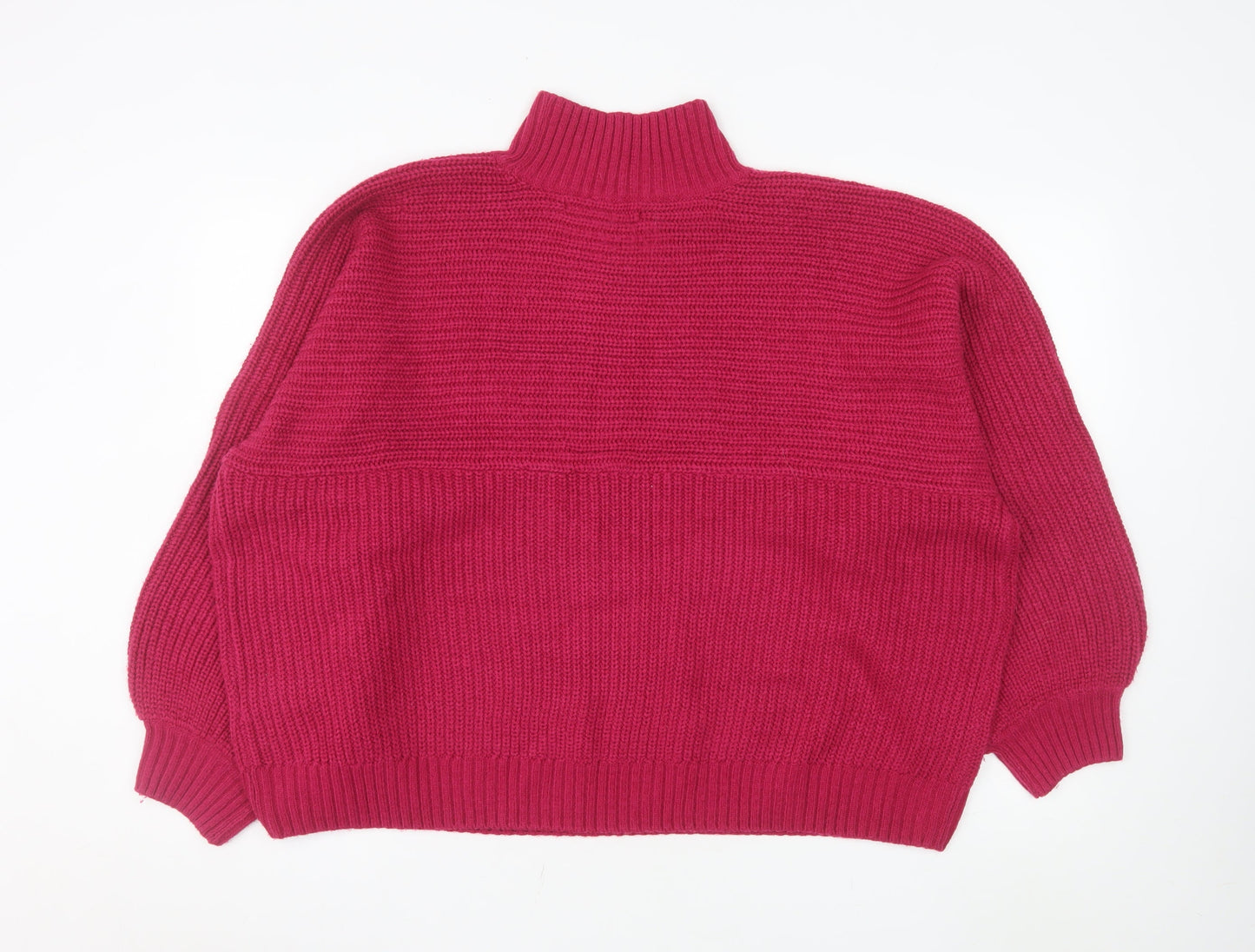 Threadbare Women Pink High Neck Chunky Knit Pullover Jumper Size 22
