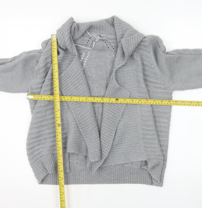 Marks and Spencer Women Grey Petite 14 Cable Knit Cardigan