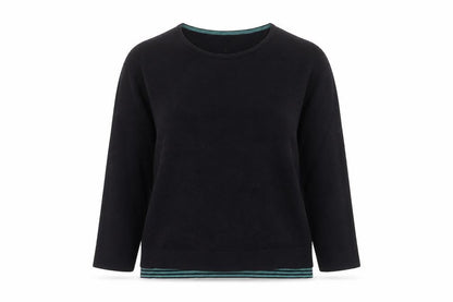 White Stuff Women's Black Cotton Blend Crew Neck Jumper Size 10