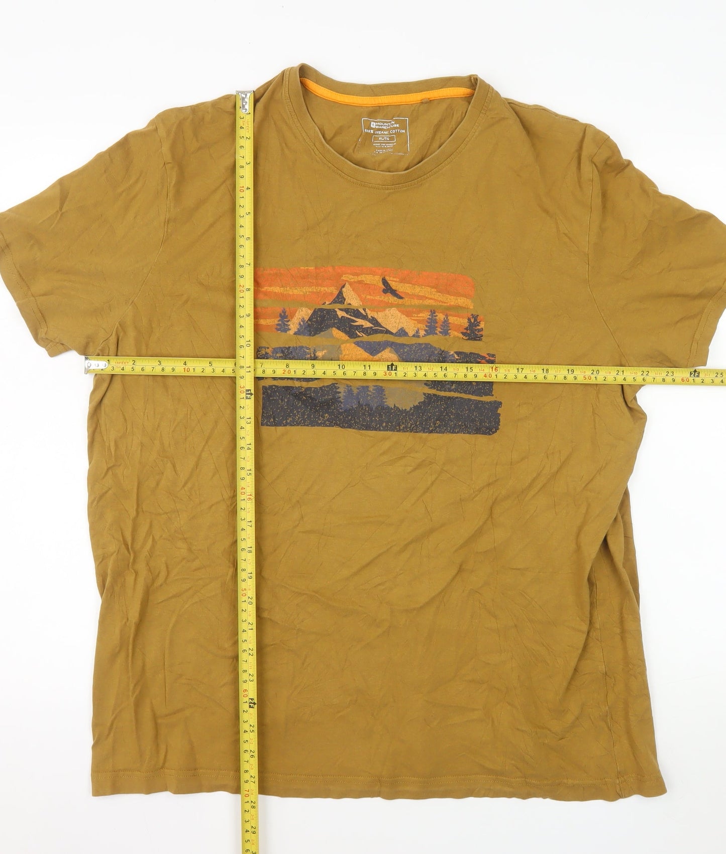 Mountain Warehouse Men's Brown XL Graphic T-Shirt Organic Cotton Outdoor Style