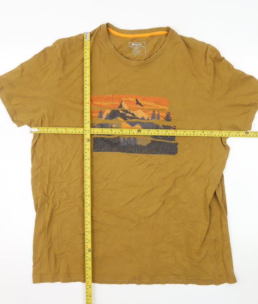 Mountain Warehouse Men's Brown XL Graphic T-Shirt Organic Cotton Outdoor Style