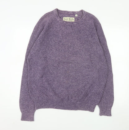 Jack Wills Men's Purple Cotton Crew Neck Pullover Jumper M