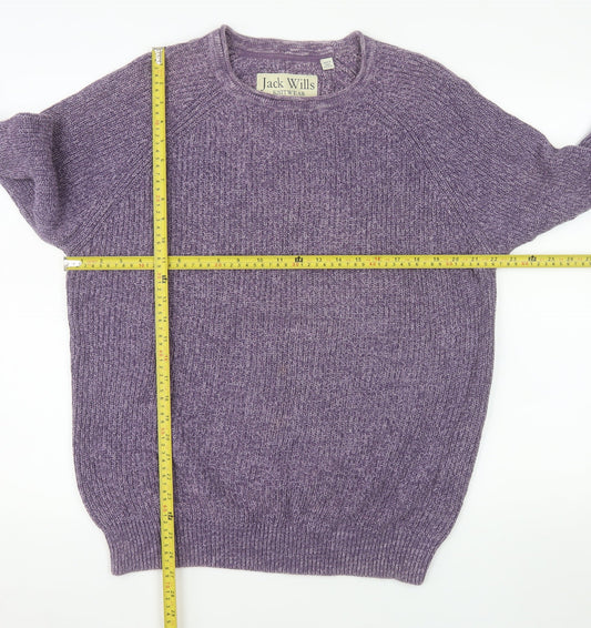 Jack Wills Men's Purple Cotton Crew Neck Pullover Jumper M