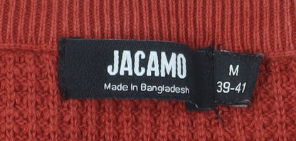 Jacamo Men's Red Cotton Waffle-Knit Crew Neck Pullover Jumper M