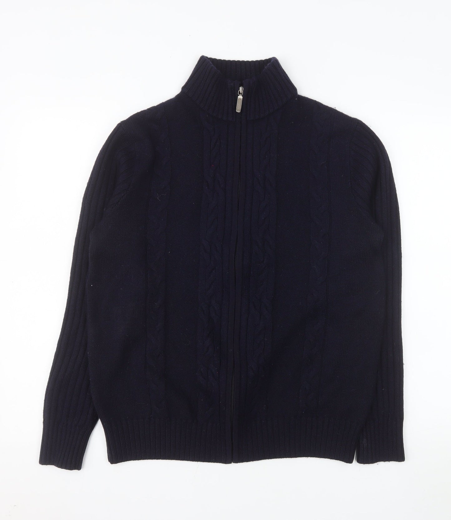 Bäumler Men’s Blue Wool Blend Full Zip Knit Jacket L