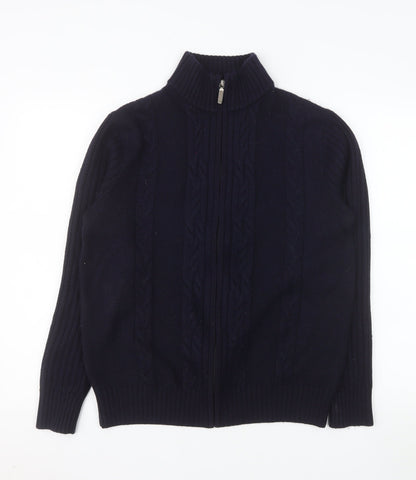 Bäumler Men’s Blue Wool Blend Full Zip Knit Jacket L