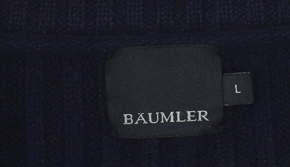 Bäumler Men’s Blue Wool Blend Full Zip Knit Jacket L