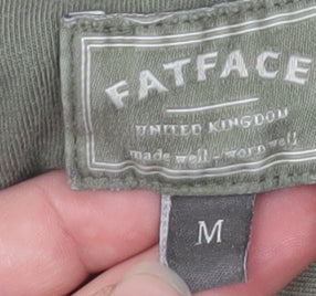 FatFace Men’s Green Long Sleeve Henley Button-Up Cotton Shirt M