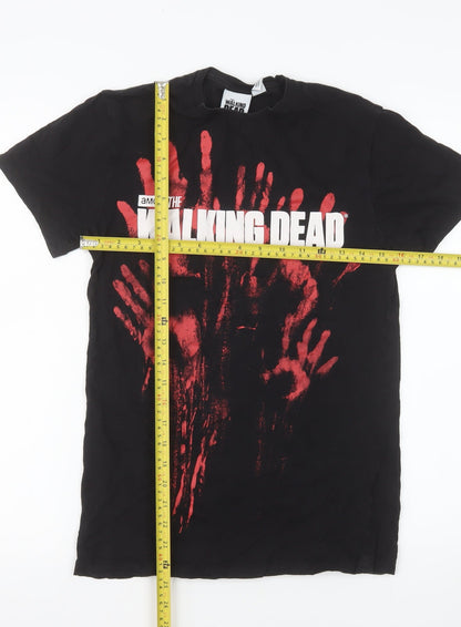 The Walking Dead Men's Black Graphic T-Shirt XS Short Sleeve