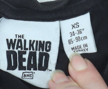 The Walking Dead Men's Black Graphic T-Shirt XS Short Sleeve