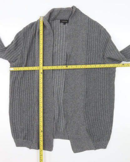 River Island Men's Grey Knit Open Cardigan Size L
