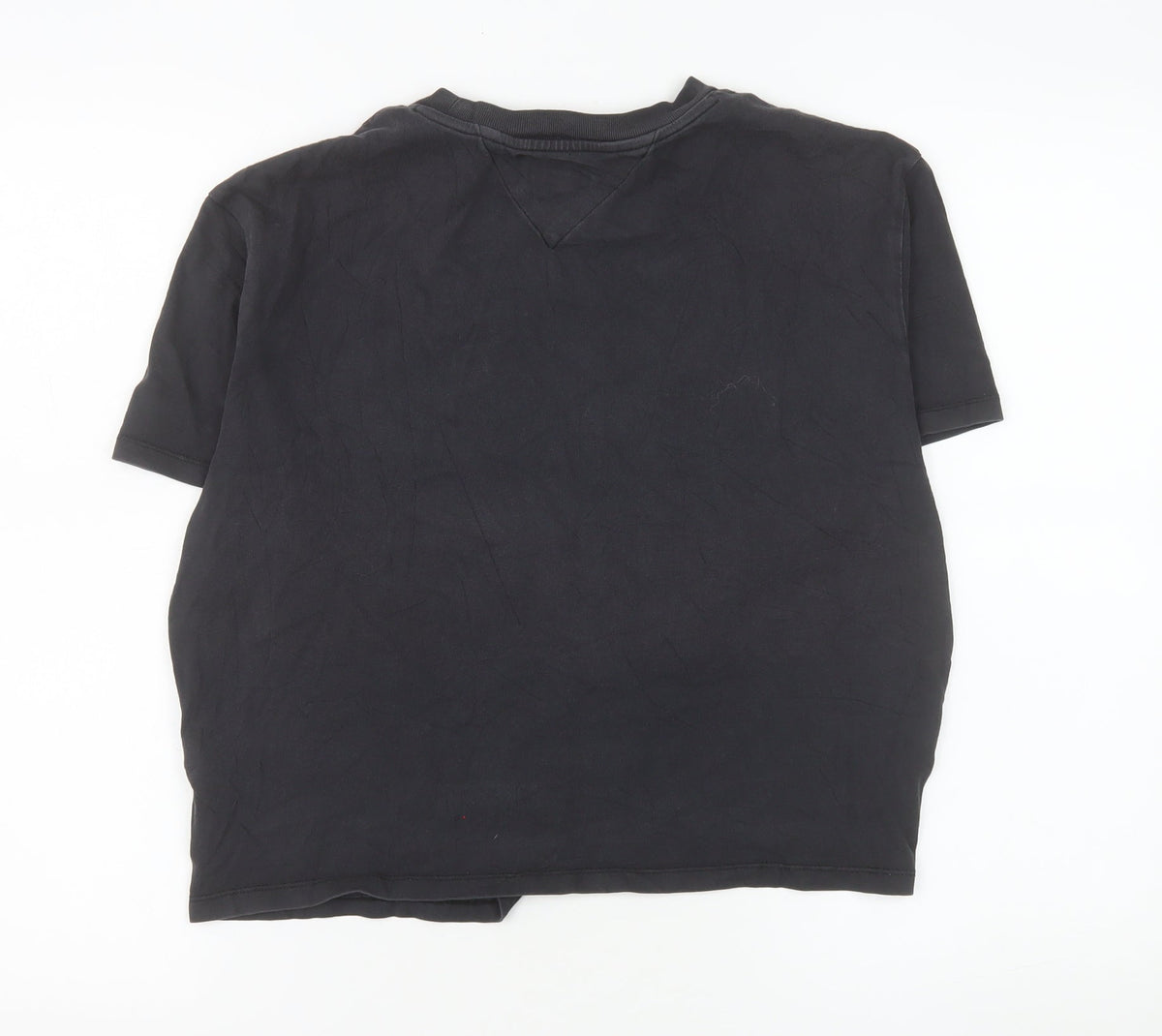 Tommy Jeans Womens Black L Basic Cotton Crew Neck T-Shirt