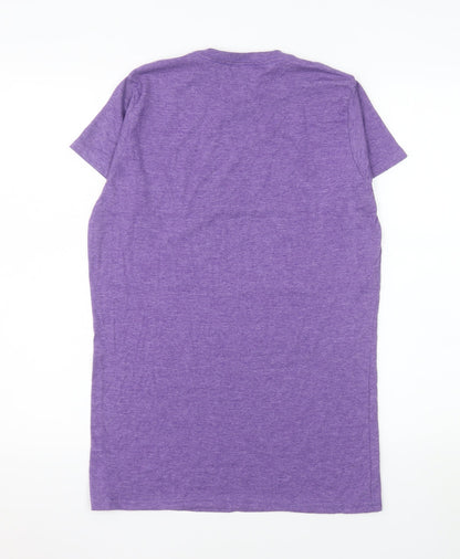 Gildan Women’s Purple Helvellyn Print Softstyle Ring Spun T-Shirt XL