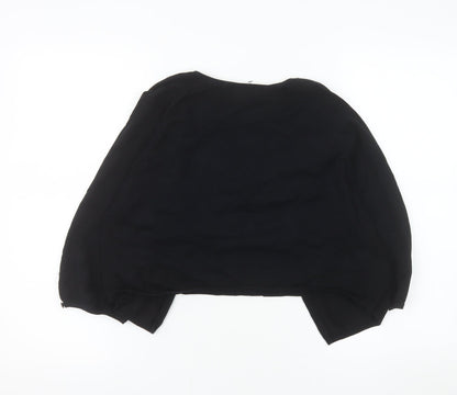 Monsoon Women Black Shrug Round Neck Knit Jumper Size 16