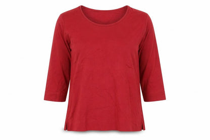 Cotswold Collections Women’s Red 3/4 Sleeve Cotton T-Shirt S