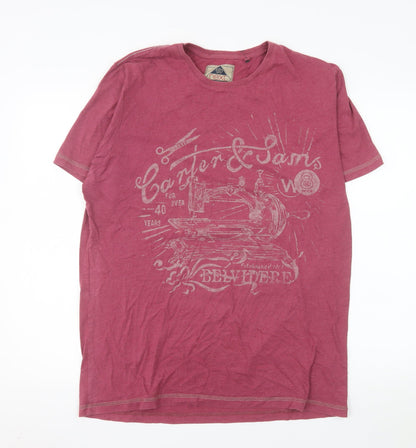 Next Men's Red Graphic Print XL Cotton Blend T-Shirt