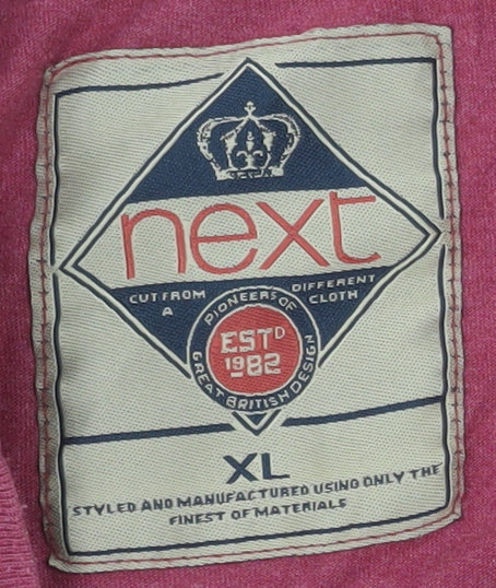 Next Men's Red Graphic Print XL Cotton Blend T-Shirt