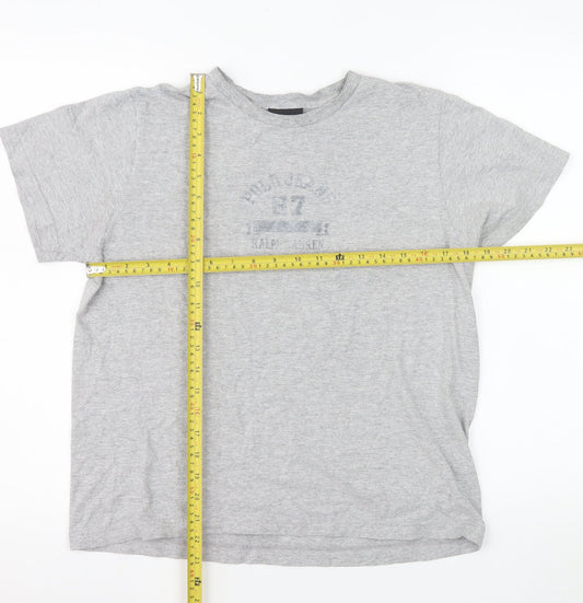 Ralph Lauren Polo Jeans Grey Men's M Vintage Logo Graphic T-Shirt