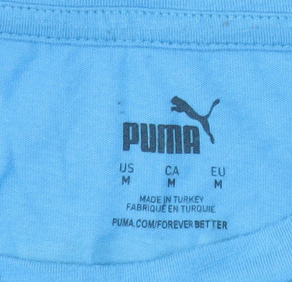 Puma Men's Blue Manchester City Short Sleeve T-Shirt Medium