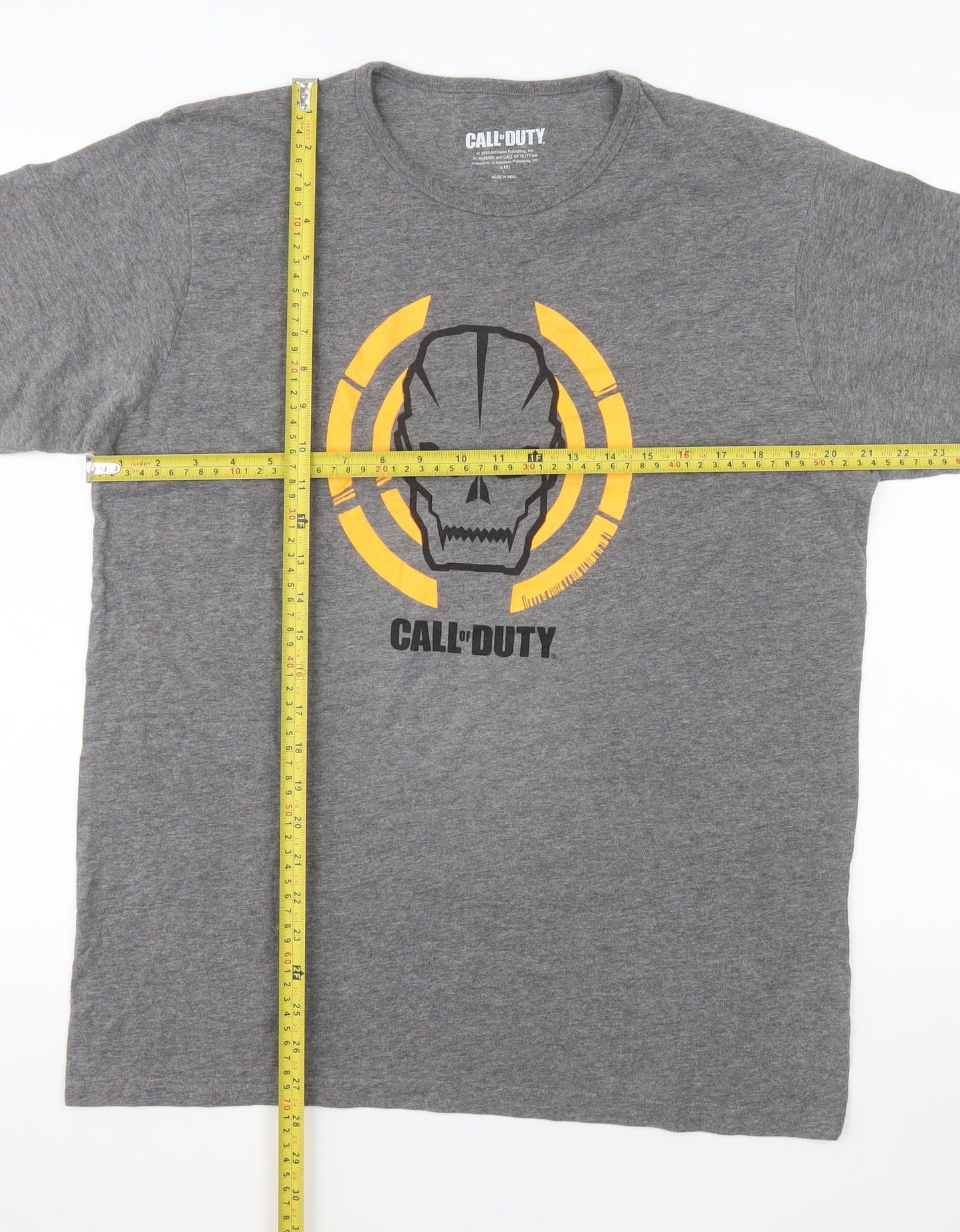 Call of Duty Men's Grey Graphic Print Crew Neck T-Shirt L