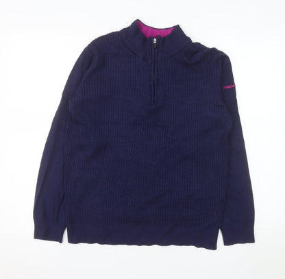 Benross Women's Navy 1/2 Zip Long Sleeve Pullover Sweatshirt Size 16