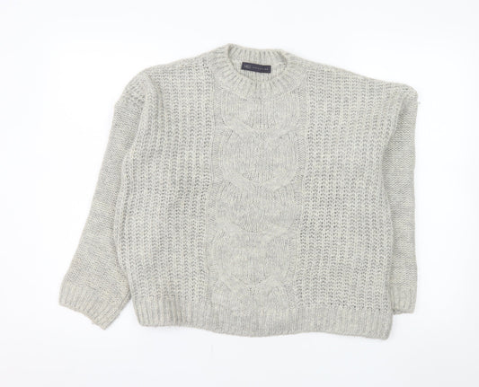 Marks and Spencer Women Grey Cable-Knit Jumper Size 12