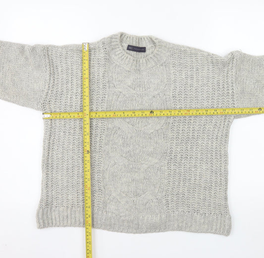 Marks and Spencer Women Grey Cable-Knit Jumper Size 12