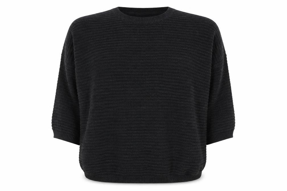 FatFace Women's Black Cotton Knit Relaxed Pullover Jumper Size 14