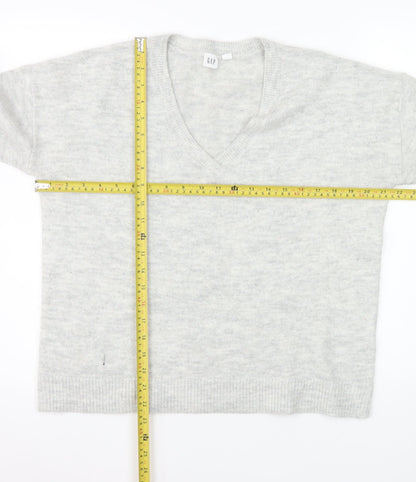 GAP Women’s Grey V-Neck Knit Pullover Jumper Size S
