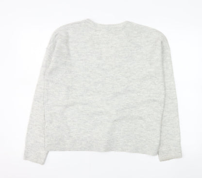 GAP Women’s Grey V-Neck Knit Pullover Jumper Size S