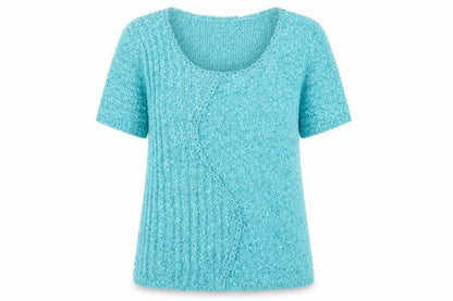 Elizabeth Scott Women’s Blue Knit Short Sleeve Pullover Jumper L