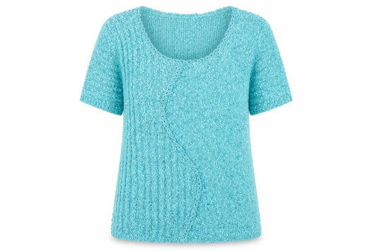Elizabeth Scott Women’s Blue Knit Short Sleeve Pullover Jumper L