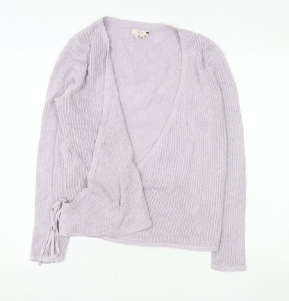 Fat Face Women’s Purple Wrap Knit Cotton Cardigan Size 14