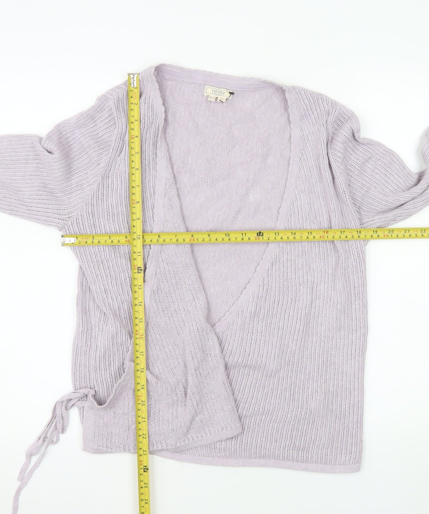 Fat Face Women’s Purple Wrap Knit Cotton Cardigan Size 14
