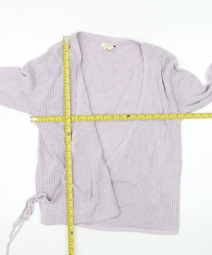 Fat Face Women’s Purple Wrap Knit Cotton Cardigan Size 14