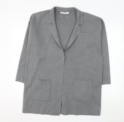 So Sweet Women's Grey Knit Long Coatigan L Relaxed Fit
