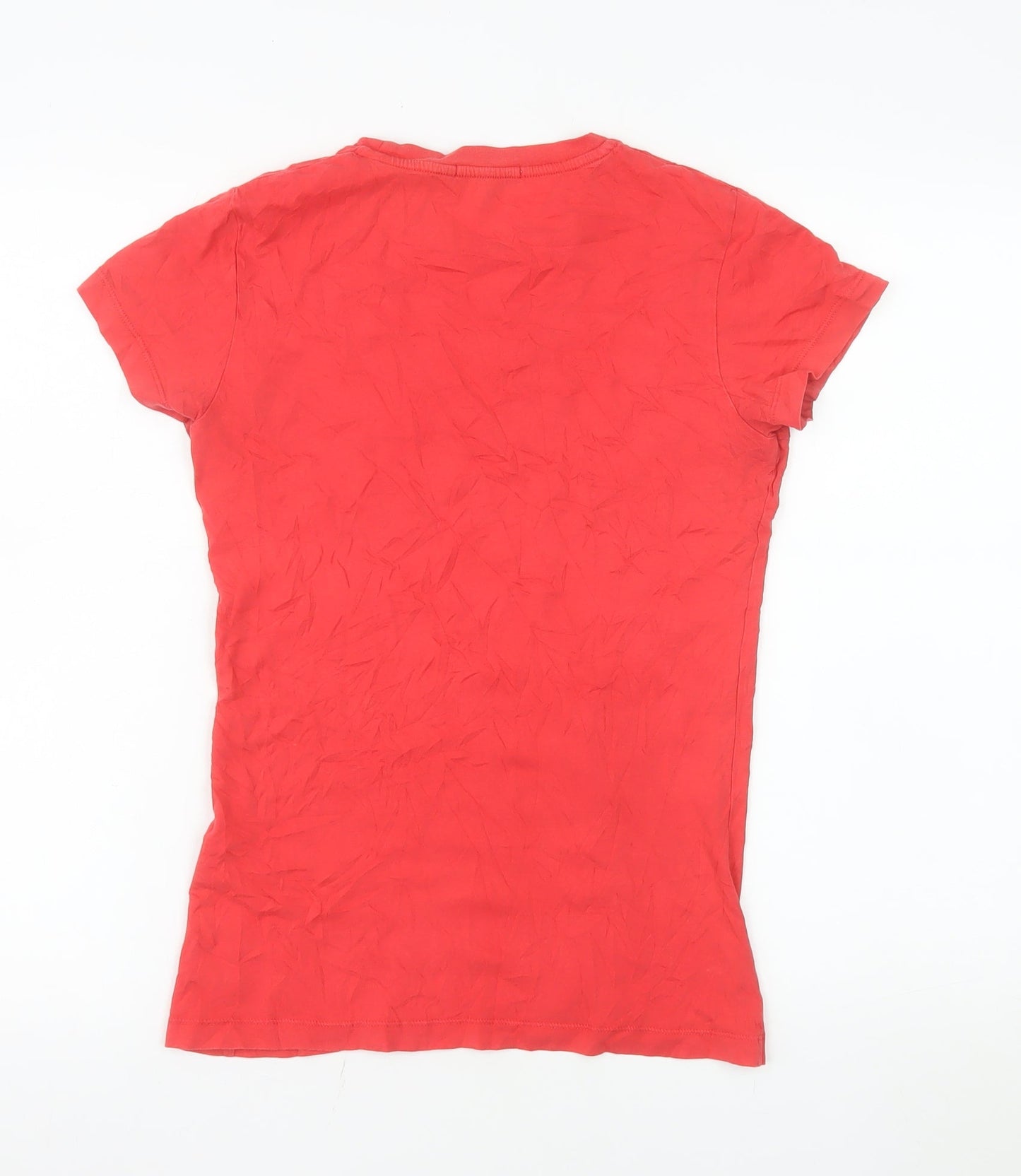 Barbour Womens Red 1894 Embroidered Cotton T-Shirt Size 10