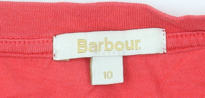 Barbour Womens Red 1894 Embroidered Cotton T-Shirt Size 10