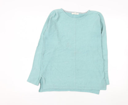 White Stuff Women’s Blue Cotton Pullover Jumper Size 8