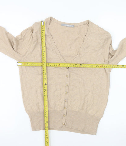 Marks and Spencer Women Beige V-Neck Button Knit Cardigan UK 14